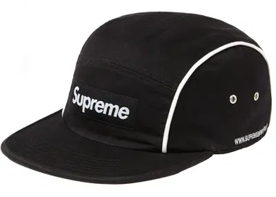 Pre-owned Supreme Piping Camp Cap In Black