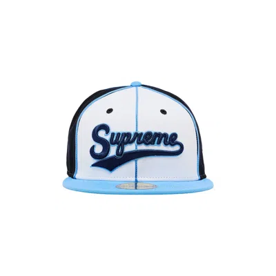 Pre-owned Supreme Piping Script Logo New Era 'navy' | Blue | Men's Size 7.125