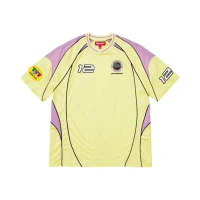 Pre-owned Supreme Piping Soccer Jersey 'pale Yellow' | Men's Size L