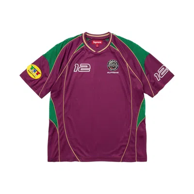 Pre-owned Supreme Piping Soccer Jersey 'raspberry' | Red | Men's Size M