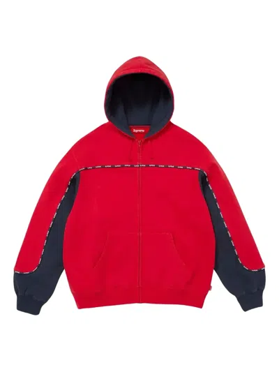 Supreme Piping Zip Hoodie In Red