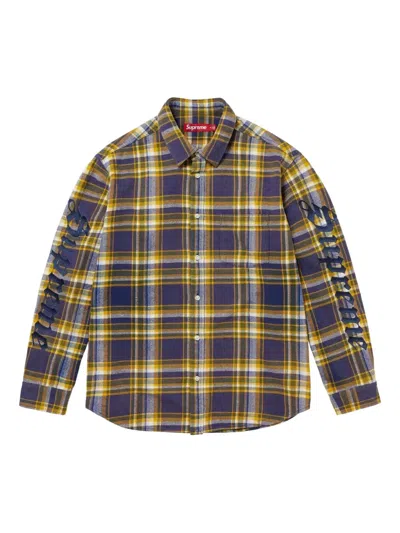 Supreme Plaid Flannel Shirt In Blue