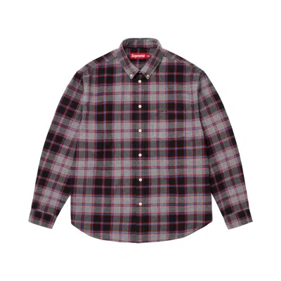 Pre-owned Supreme Plaid Flannel Shirt 'grey' | Men's Size S In Gray