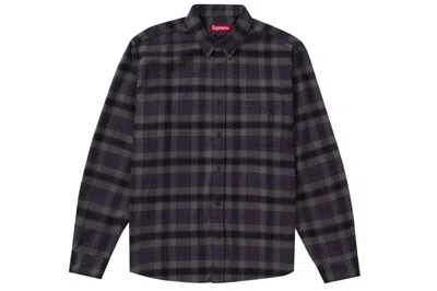 Pre-owned Supreme Plaid Flannel Shirt (ss24) Black