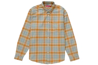 Pre-owned Supreme Plaid Flannel Shirt (ss24) Tan