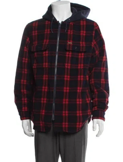 Pre-owned Supreme Plaid Plaid Print Parka In Red