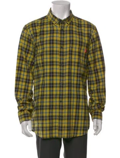 Pre-owned Supreme Plaid Print Long Sleeve Shirt In Green