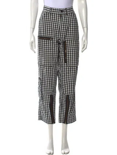 Pre-owned Supreme Plaid Print Straight Leg Pants In Black