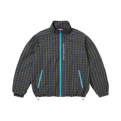 Pre-owned Supreme Plaid Track Jacket 'navy' | Blue | Men's Size S