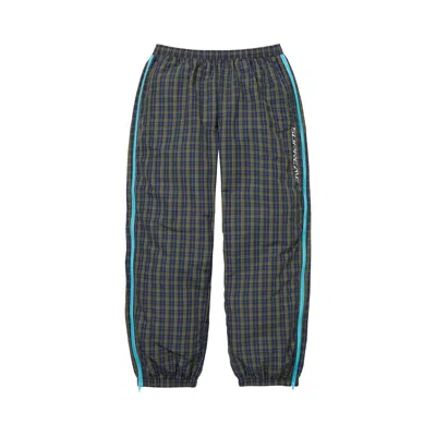 Pre-owned Supreme Plaid Warm Up Pant 'navy' | Blue | Men's Size L