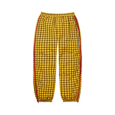 Pre-owned Supreme Plaid Warm Up Pant 'yellow' | Men's Size S