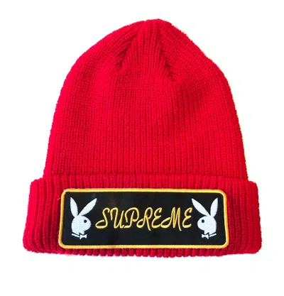 Pre-owned Supreme Playboy Beanie In Red