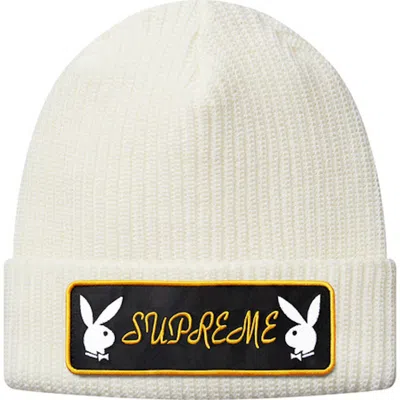 Pre-owned Supreme Playboy Beanie In White