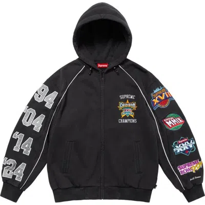 Pre-owned Supreme Playoffs Zip Up Hooded Sweatshirt Black