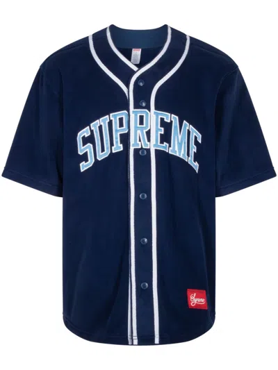 Supreme Polartec Baseball T-shirt In Blue