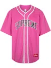Supreme Polartec Baseball T-shirt In Pink