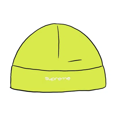 Pre-owned Supreme Polartec Beanie In Bright Lime