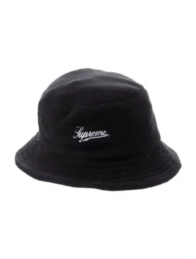 Pre-owned Supreme Polartec Crusher Fleece Bucket Hat In Black