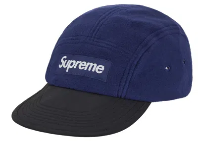 Pre-owned Supreme Polartec Earflap Camp Cap (fw24) In Navy Blue