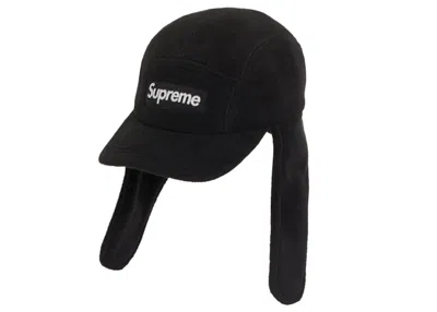 Pre-owned Supreme Polartec Earflap Camp Cap In Black