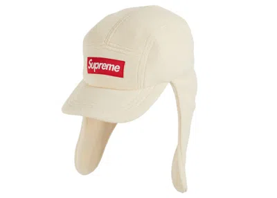 Pre-owned Supreme Polartec Earflap Camp Cap In Natural