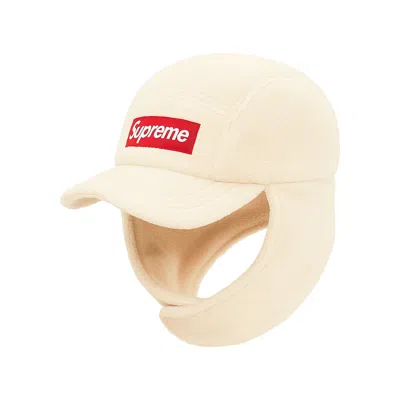 Pre-owned Supreme Polartec Earflap Camp Cap 'natural' | Cream | Men's Size Onesize In White