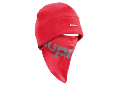 Pre-owned Supreme Polartec Facemask Beanie In Red