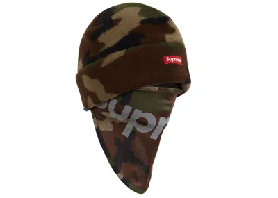 Pre-owned Supreme Polartec Facemask Beanie In Woodland Camo