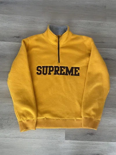 Pre-owned Supreme Polartec Half Zip Pullover Sweater 2011 In Yellow