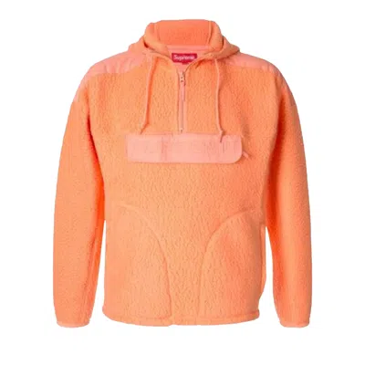 Pre-owned Supreme Polartec Hooded Half Zip Pullover 'peach' | Orange | Men's Size L