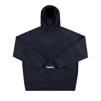 Pre-owned Supreme Polartec Hooded Sweatshirt 'navy' In Blue