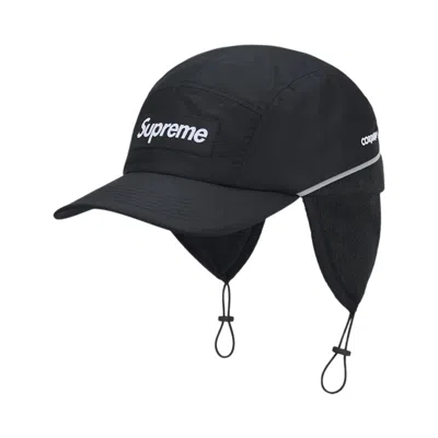 Pre-owned Supreme Polartec Lined Packable Earflap Camp Cap 'black' | Men's Size Onesize