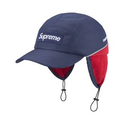 Pre-owned Supreme Polartec Lined Packable Earflap Camp Cap 'navy' | Blue | Men's Size Onesize