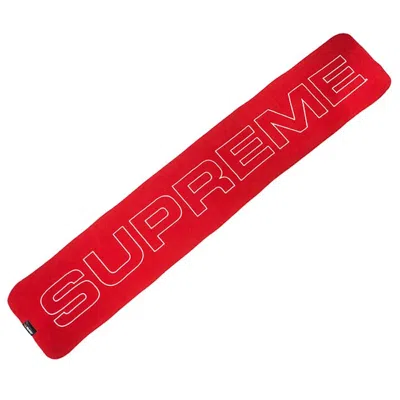 Pre-owned Supreme Polartec Logo Scarf In Red
