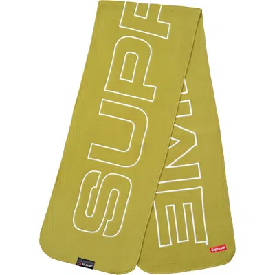Pre-owned Supreme Polartec Logo Scarf In Sulphur