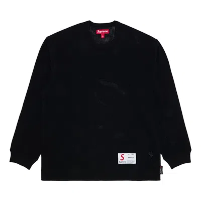 Pre-owned Supreme Polartec Mesh Long-sleeve Football Top 'black' | Men's Size L
