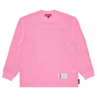 Pre-owned Supreme Polartec Mesh Long-sleeve Football Top 'pink' | Men's Size Xl