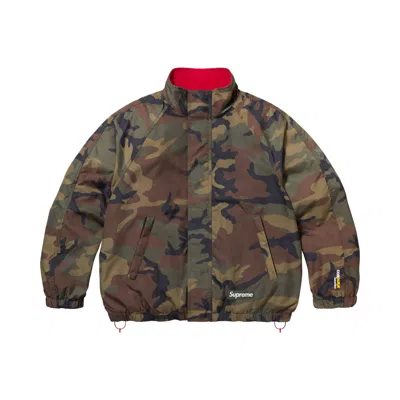 Pre-owned Supreme Polartec Reversible Track Jacket 'woodland Camo' | Brown | Men's Size S