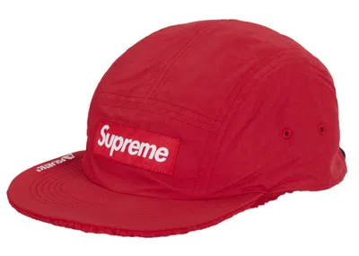 Pre-owned Supreme Polartec Shearling Reversible Camp Cap In Red