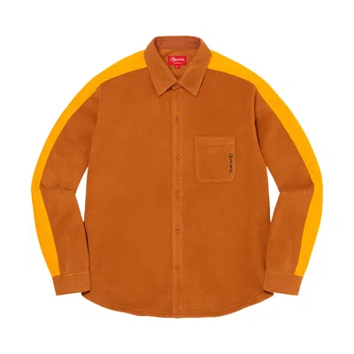 Pre-owned Supreme Polartec Shirt 'rust' In Orange