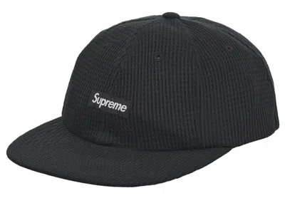 Pre-owned Supreme Polartec Waffle Small Box 6 Panel In Black