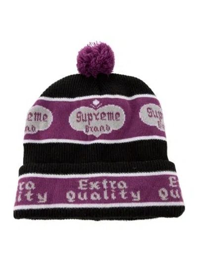 Pre-owned Supreme Pom-pom Embellishment Knitted Beanie In Pink