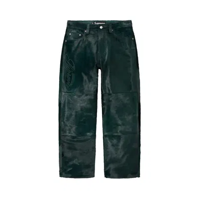 Pre-owned Supreme Ponyhair Loose Fit 5-pocket Jean 'green' | Men's Size 32