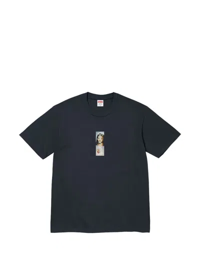 Supreme Prayer Card Box Logo T-shirt In Blue