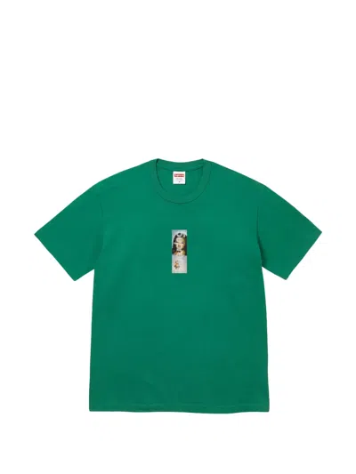 Supreme Prayer Card Box Logo T-shirt In Green