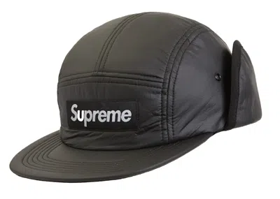 Pre-owned Supreme Primaloft Earflap Camp Cap In Black