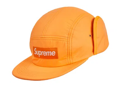 Pre-owned Supreme Primaloft Earflap Camp Cap In Fluorescent Orange