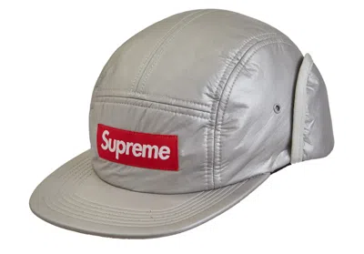 Pre-owned Supreme Primaloft Earflap Camp Cap In Silver
