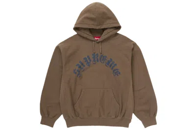 Pre-owned Supreme Printed Arc Hooded Sweatshirt Dusty Brown
