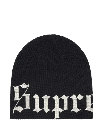 Supreme Printed Beanie Hat In Black